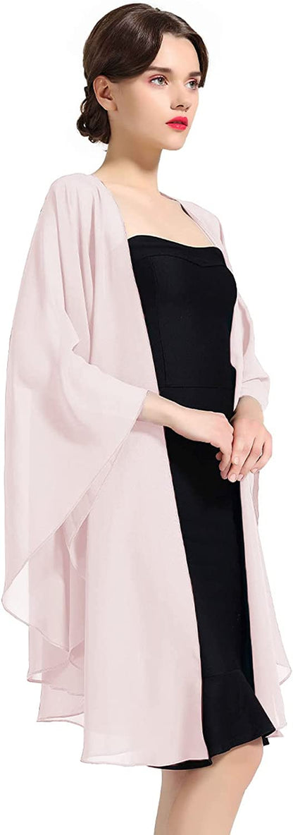 Shawl Wrap Chiffon Scarf for Women Evening Dresses Wedding Stole Black White Blue 25 Colors by BEAUTELICATE Apparel & Accessories > Clothing Accessories > Scarves & Shawls BEAUTELICATE Ballet Pink  