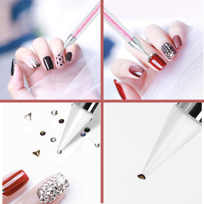 Rhinestone Picker Dotting Pen, TEOYALL Dual-Ended Wax Pencil Nail Art Gems Crystals Studs Pick up Tool with 1 Extra Wax Tip (Pink) Health & Beauty > Personal Care > Cosmetics > Cosmetic Tools > Nail Tools TEOYALL   