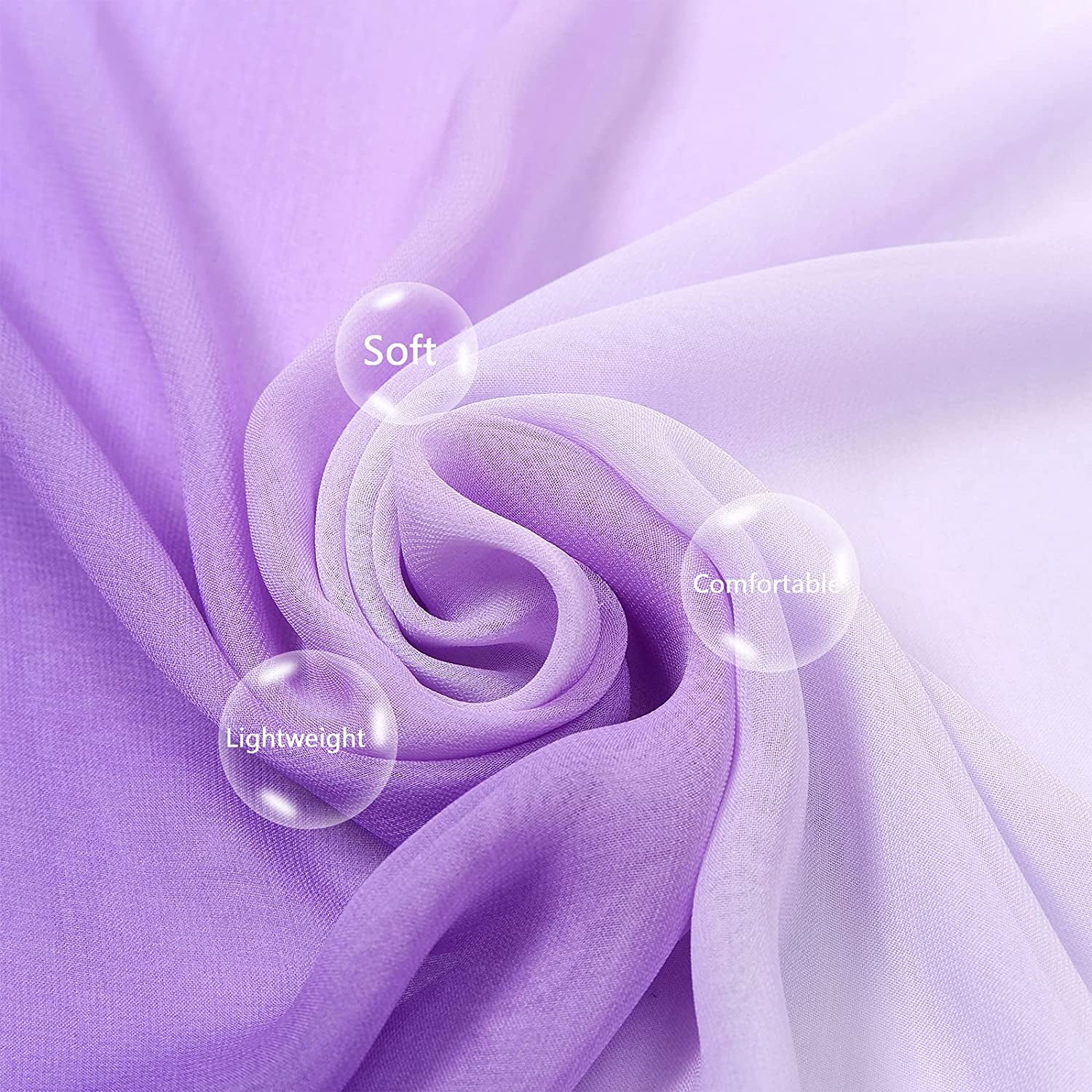 Ombre Silk Scarf Oblong Gradiente Scarves Lightweight Accent Scarfs for Women Apparel & Accessories > Clothing Accessories > Scarves & Shawls Yeieeo   