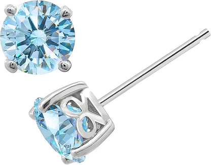 Collection Platinum or Gold Plated Sterling Silver Round-Cut Stud Earrings Made with Infinite Elements Zirconia Apparel & Accessories > Jewelry > Earrings Amazon Collection Fancy Blue 2 cttw 