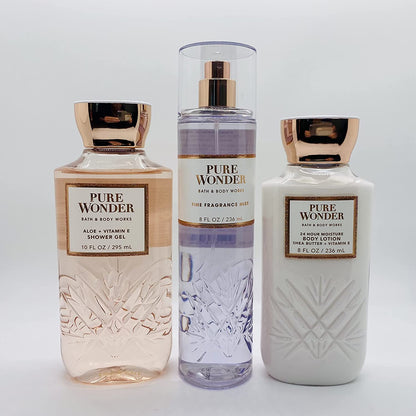 Bath & Body Works - Pure Wonder - 3 Pc Bundle Trio -Shower Gel, Fine Fragrance Mist and Super Smooth Body Lotion - Fall 2021 Health & Beauty > Personal Care > Cosmetics > Bath & Body Bath & Body Works   