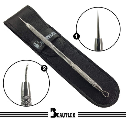 Lancet for Facial Milia Remover and Whitehead Extractor. Double Ended Angled Circle Loop & Sharp Needle Pimple Popper Tool. Dermatologists Recommended Design and Comes with Synthetic Leather Storage Health & Beauty > Personal Care > Cosmetics > Cosmetic Tools > Skin Care Tools Beautlex   