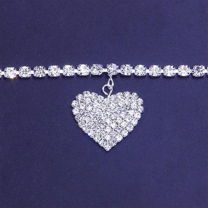 Silver Anklets for Women Dainty Zircon Tennis Ankle Bracelets Adjustable Rhinestones Heart Charm Anklet Beach Jewelry for Teen Girls Mom Birthday (Silver, One Size) Apparel & Accessories > Jewelry > Anklets Generic   
