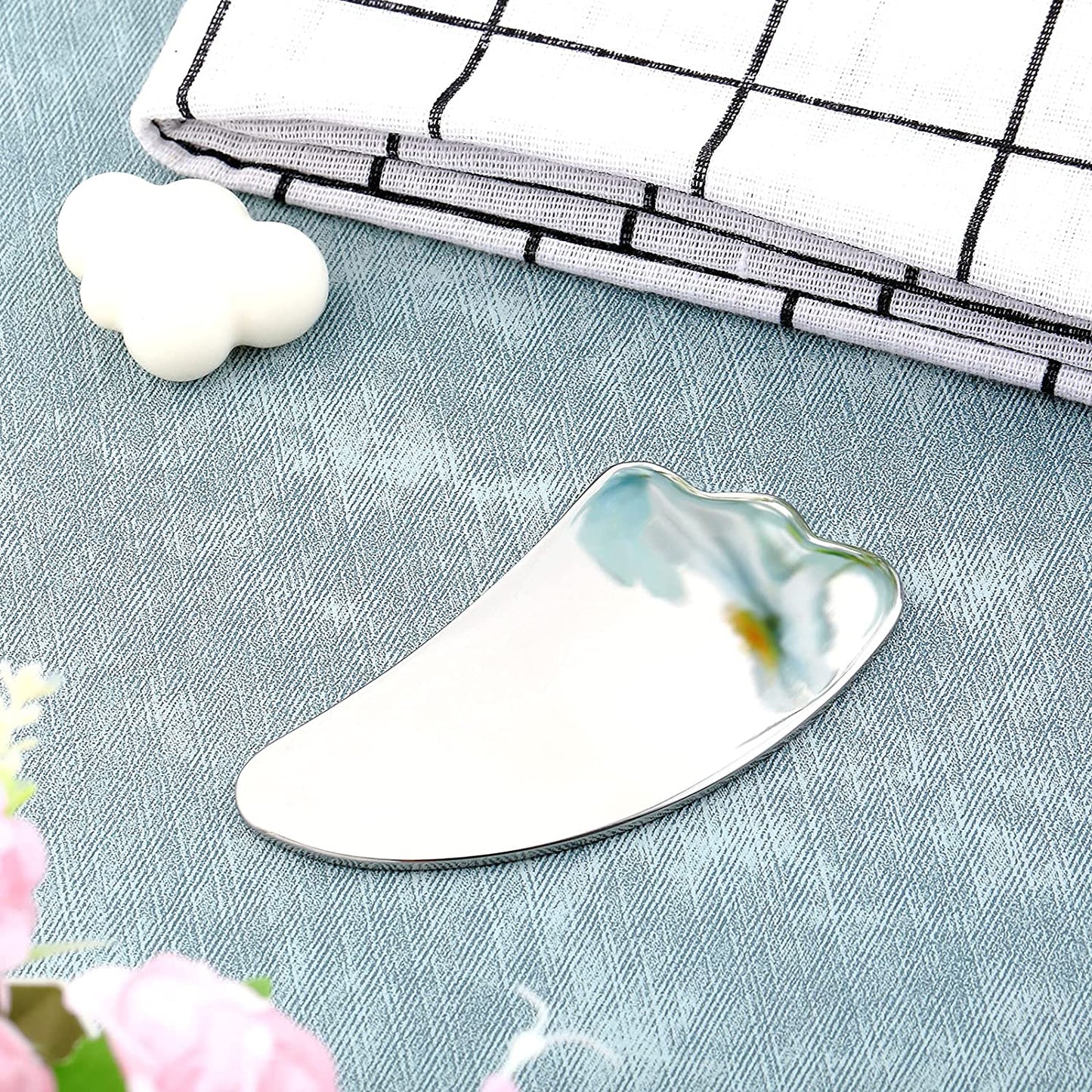Nuanchu Guasha Tool for Face Stainless Steel Gua Sha Facial Tools Metal Gua Sha Tighten Skin Care Tools Massage Beauty Tool for Body Eyes Neck Massager with Travel Pouch (Claw Style) Health & Beauty > Personal Care > Cosmetics > Cosmetic Tools > Skin Care Tools Nuanchu   