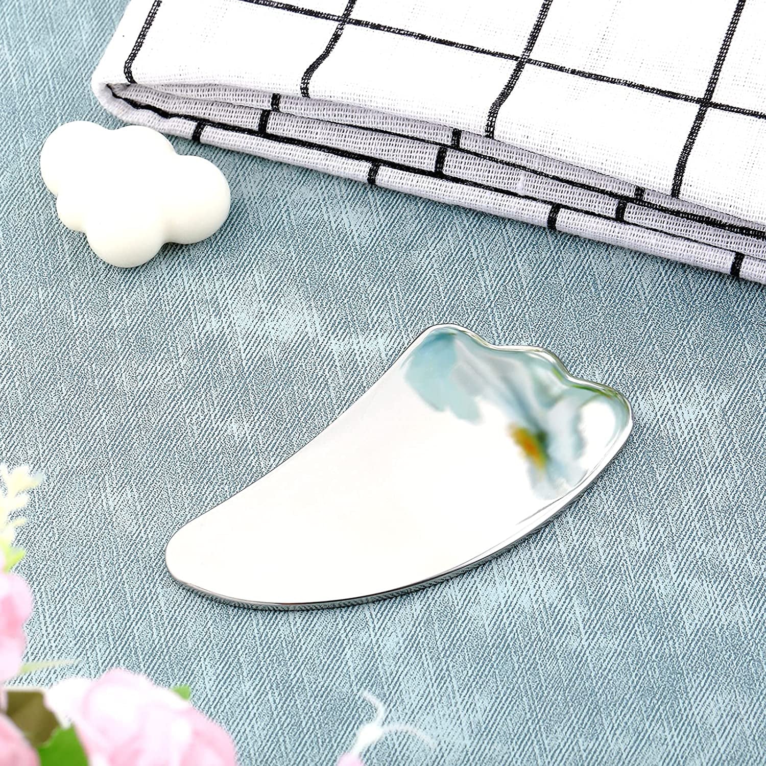 Nuanchu Guasha Tool for Face Stainless Steel Gua Sha Facial Tools Metal Gua Sha Tighten Skin Care Tools Massage Beauty Tool for Body Eyes Neck Massager with Travel Pouch (Claw Style) Health & Beauty > Personal Care > Cosmetics > Cosmetic Tools > Skin Care Tools Nuanchu   