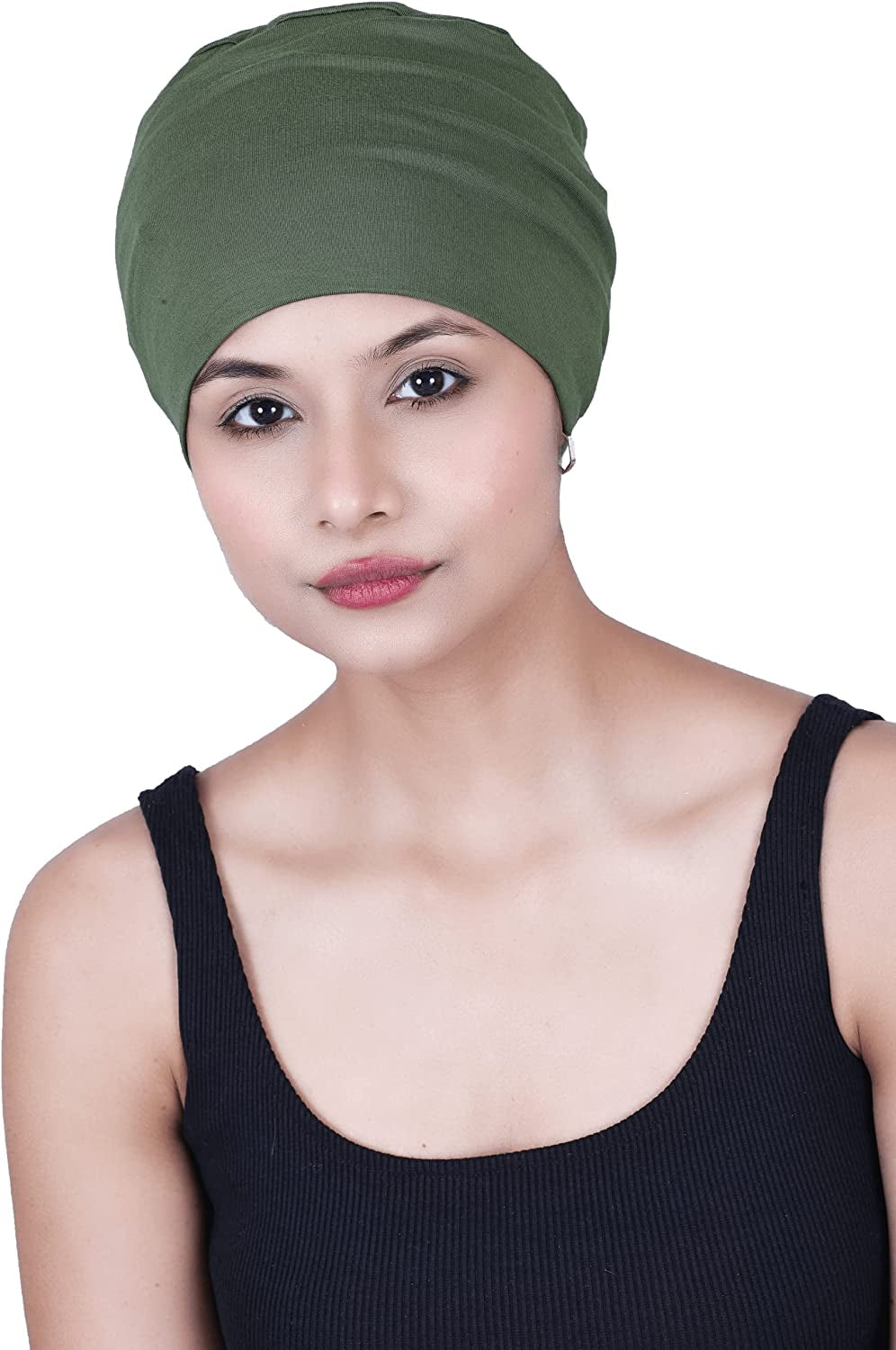 SAKUCHI Chemo Hats Solid Sleep Cap Women'S Bamboo Soft Headwear Cancer Cap Apparel & Accessories > Clothing Accessories > Headwear SAKUCHI Chive  