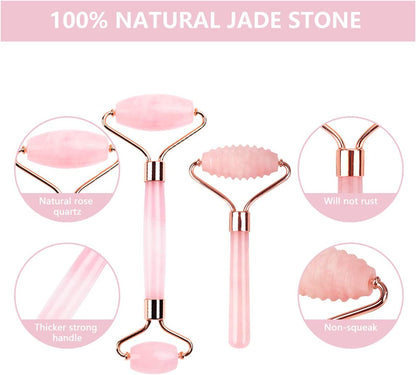 Deciniee Jade Roller, 3 in 1 Ridged Jade Roller and Gua Sha Facial Massager Tools ,100% Natural Rose Quartz Jade Roller for Face,Eye,Neck Health & Beauty > Personal Care > Cosmetics > Cosmetic Tools > Skin Care Tools Deciniee   