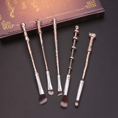 Magic Wand Makeup Brushes Set - 5Pcs Wizard Wand Makeup Brushes Foundation Blending Blush Eyeshadow Face Lip Powder Brush Beauty Tools (Rose Gold) Health & Beauty > Personal Care > Cosmetics > Cosmetic Tools > Makeup Tools rongji jewelry   