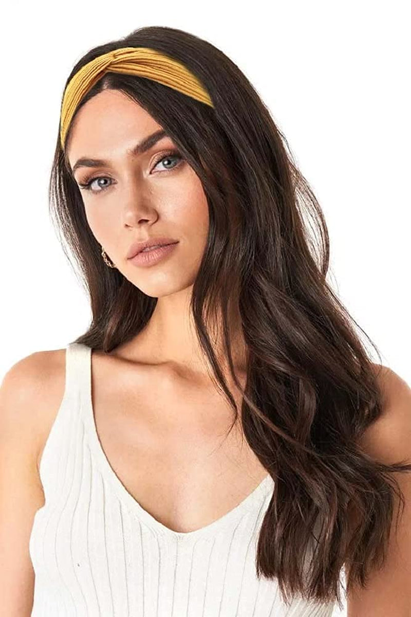 Huachi Headbands for Women Twist Knotted Boho Stretchy Hair Bands for Girls Criss Cross Turban Plain Headwrap Yoga Workout Vintage Hair Accessories, Solid Color, 8Pcs Apparel & Accessories > Clothing Accessories > Bandanas & Headties Huachi   