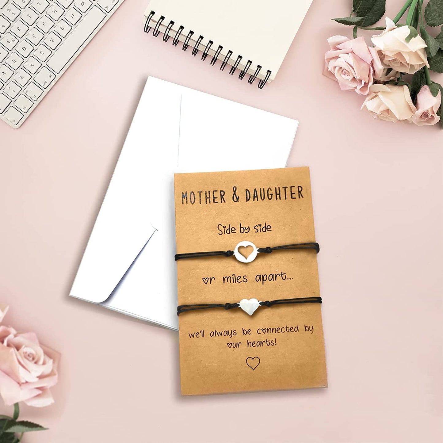 Cute Mothers Day Gifts from Daughter, Mother Daughter Bracelets with Gift Card, Mother and Daughter Matching Heart Wish Bracelets… Apparel & Accessories > Jewelry > Bracelets Ziwenhu   