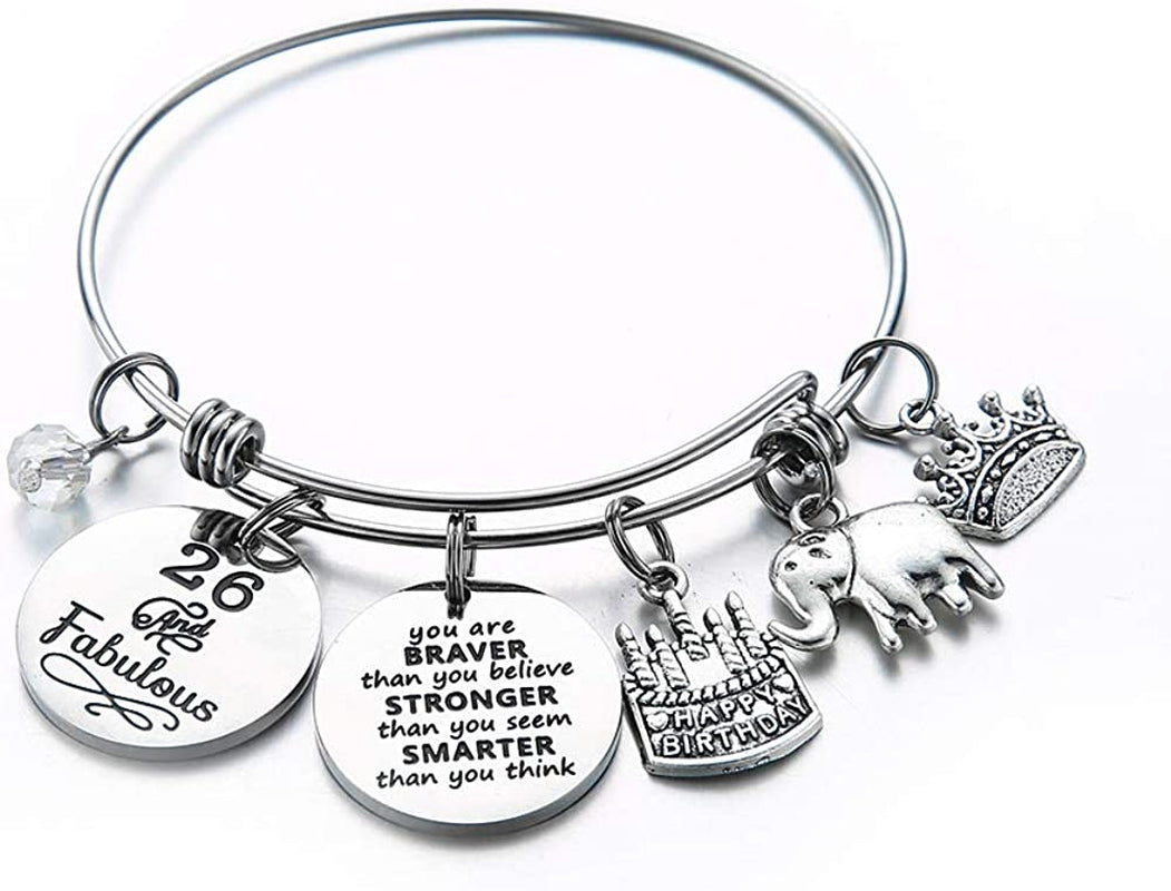 Birthday Gifts for Women Girls Bracelet, Expandable Charm Bracelets 5Th 6Th 7Th 8Th 9Th 10Th 20Th 30Th 40Th 50Th 60Th 70Th 80Th 90Th Birthday Gift for Friend, Mom, Daughter, Niece, Sister, Grandma Apparel & Accessories > Jewelry > Bracelets M MOOHAM 26th  