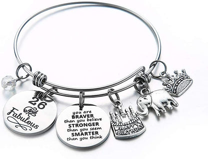 Birthday Gifts for Women Girls Bracelet, Expandable Charm Bracelets 5Th 6Th 7Th 8Th 9Th 10Th 20Th 30Th 40Th 50Th 60Th 70Th 80Th 90Th Birthday Gift for Friend, Mom, Daughter, Niece, Sister, Grandma Apparel & Accessories > Jewelry > Bracelets M MOOHAM 26th  