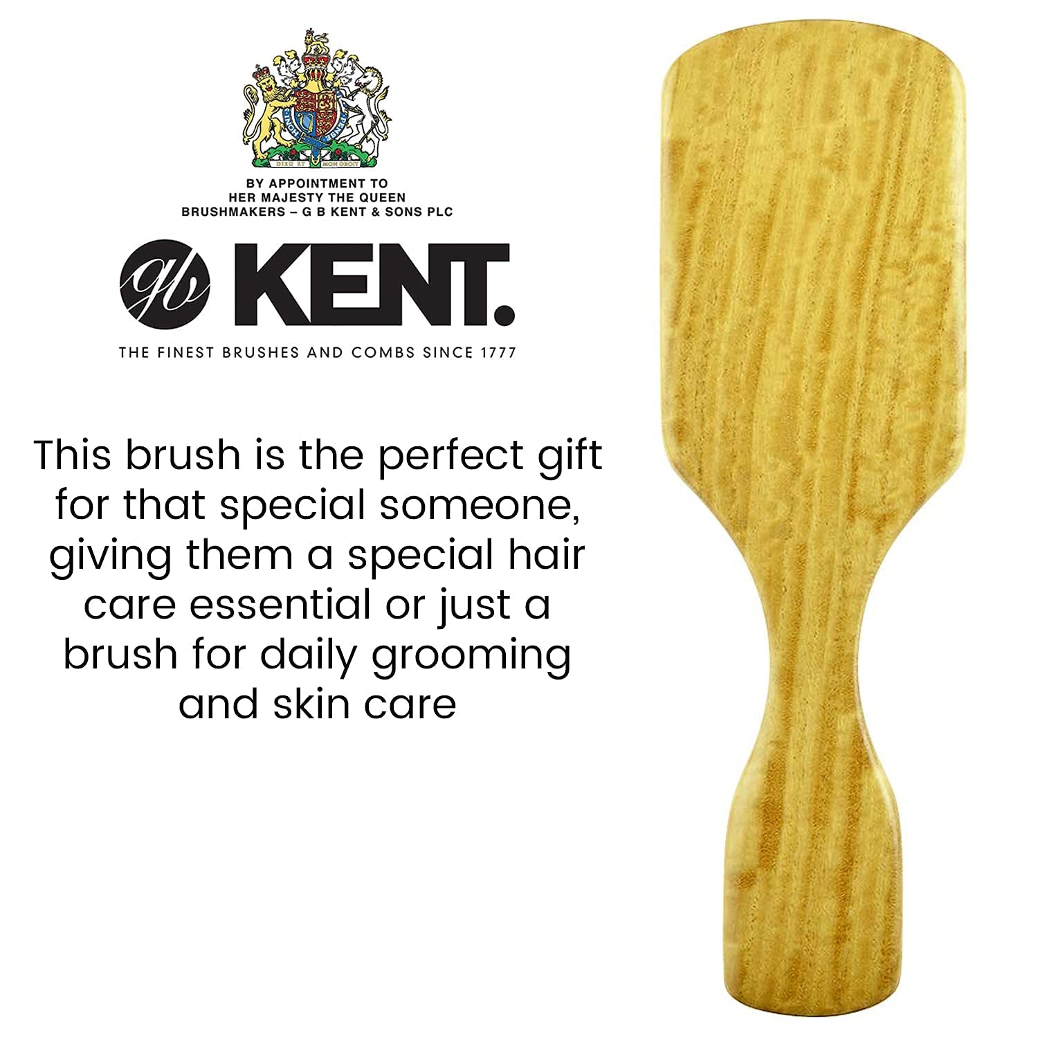 Kent OS11 Satinwood Rectangular Military Club Hair Brush and Facial Brush for Beard Care, Soft White Natural Boar Bristle Brush for Fine or Thinning Hair Mens Grooming, Hair Care, and Beard Brush Health & Beauty > Personal Care > Hair Care KENT   