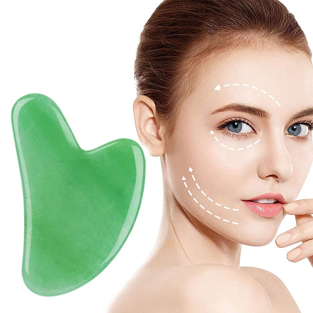 Pink Gua Sha Scraping Face Massage Tool – Rose Quartz Facial Massager Tool -Traditional Scraper Tool for Anti-Aging, Wrinkles,Skin Tightening, Lift Firming,Eye Puffiness Treatment Health & Beauty > Personal Care > Cosmetics > Cosmetic Tools > Skin Care Tools Okela Gua Sha - Green  