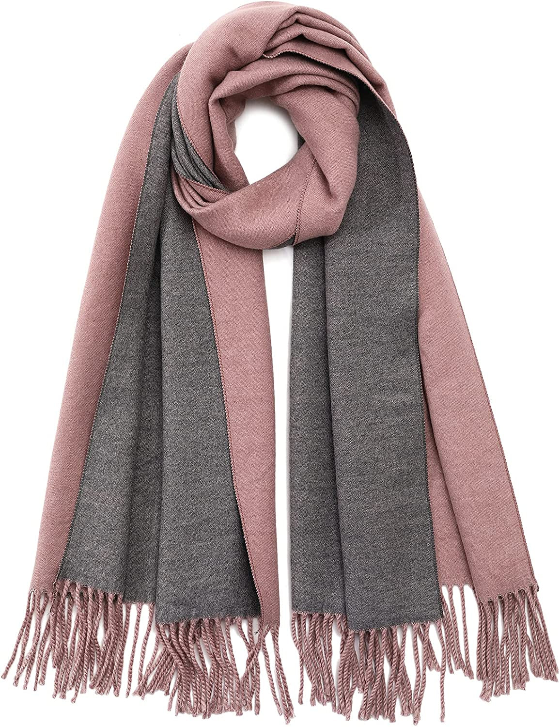 Scarves for Women Winter Warm Scarf Soft Oversized Scarfs for Womens Cashmere Large Shawl Cozy Thick Wraps Christmas Gift Apparel & Accessories > Clothing Accessories > Scarves & Shawls AKJWXN ②rosybrown & Grey  