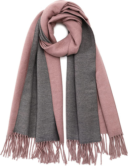 Scarves for Women Winter Warm Scarf Soft Oversized Scarfs for Womens Cashmere Large Shawl Cozy Thick Wraps Christmas Gift Apparel & Accessories > Clothing Accessories > Scarves & Shawls AKJWXN ②rosybrown & Grey  