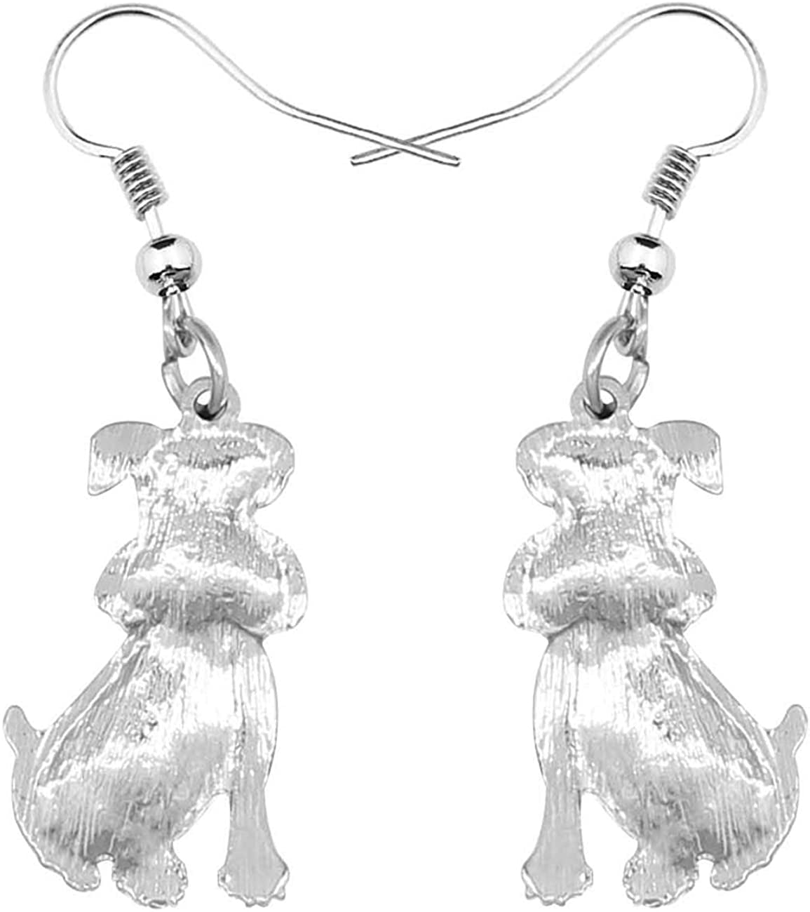 NEWEI Enamel Alloy Cut Sitting Schnauzer Dog Earrings Drop Dangle Unique Fashion Animal Jewelry for Women Girls Gift Apparel & Accessories > Jewelry > Earrings NEWEI   