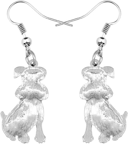 NEWEI Enamel Alloy Cut Sitting Schnauzer Dog Earrings Drop Dangle Unique Fashion Animal Jewelry for Women Girls Gift Apparel & Accessories > Jewelry > Earrings NEWEI   