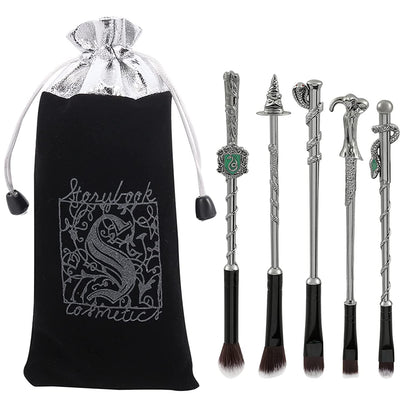 Magic Wand Makeup Brushes Set - 5Pcs Wizard Wand Makeup Brushes Foundation Blending Blush Eyeshadow Face Lip Powder Brush Beauty Tools (Rose Gold) Health & Beauty > Personal Care > Cosmetics > Cosmetic Tools > Makeup Tools rongji jewelry Black  