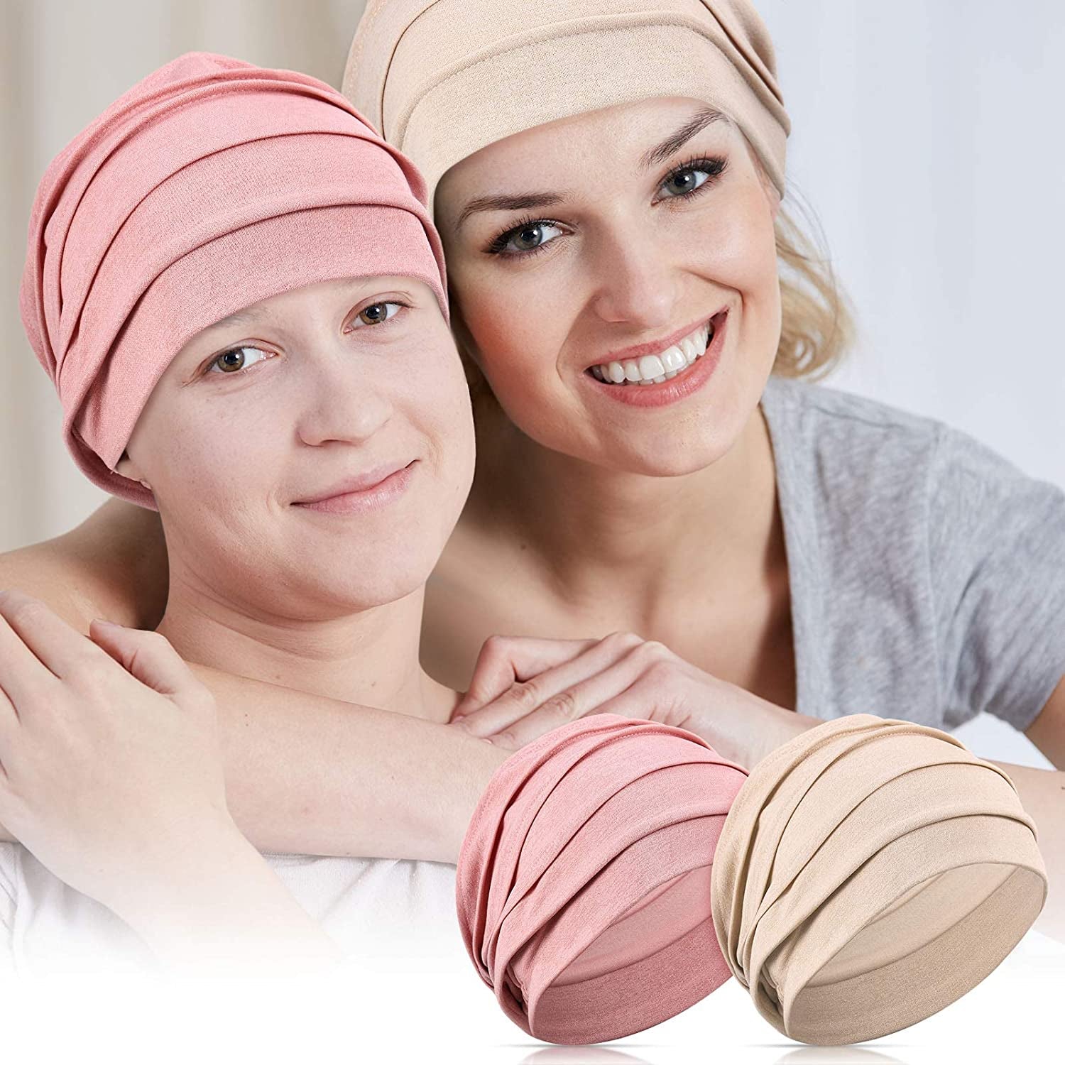 Syhood 5 Pieces Women Turban Soft Sleep Cap Skull Cap Slouchy Beanie Bonnet Hat Women for Sleeping Hair Loss Apparel & Accessories > Clothing Accessories > Headwear Syhood   