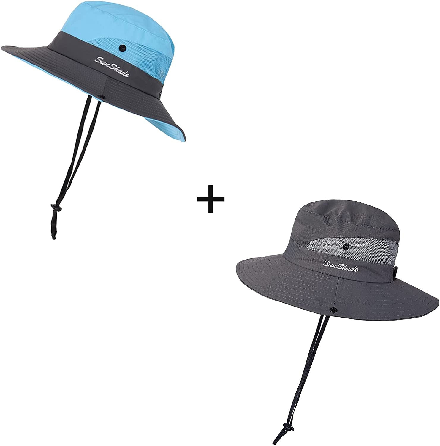 ROYAL MATRIX Womens Ponytail Sun Hats Outdoor Bucket Hat UV Protection Fishing Hats Wide Brim Windproof Foldable Beach Hat Apparel & Accessories > Clothing Accessories > Hats ROYAL MATRIX   