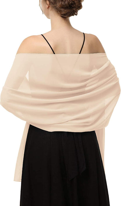 Chiffon Shawls Scarves Wraps for Bridal Wedding Party Evening Dress and Special Occasion Dresses Apparel & Accessories > Clothing Accessories > Scarves & Shawls Baoqiya Champagne Length(79") * Width(29") 