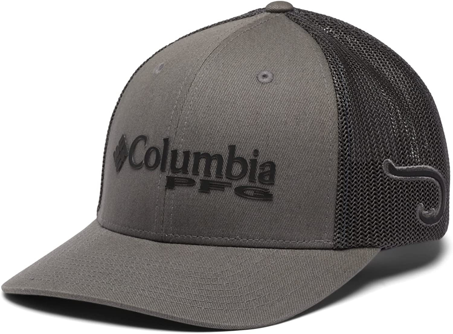 Columbia PFG Logo Mesh Ball Cap-High Crown Apparel & Accessories > Clothing Accessories > Hats Columbia Titanium/Black/Hook XX-Large 