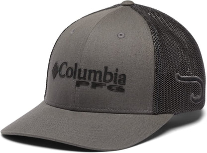 Columbia PFG Logo Mesh Ball Cap-High Crown Apparel & Accessories > Clothing Accessories > Hats Columbia Titanium/Black/Hook XX-Large 