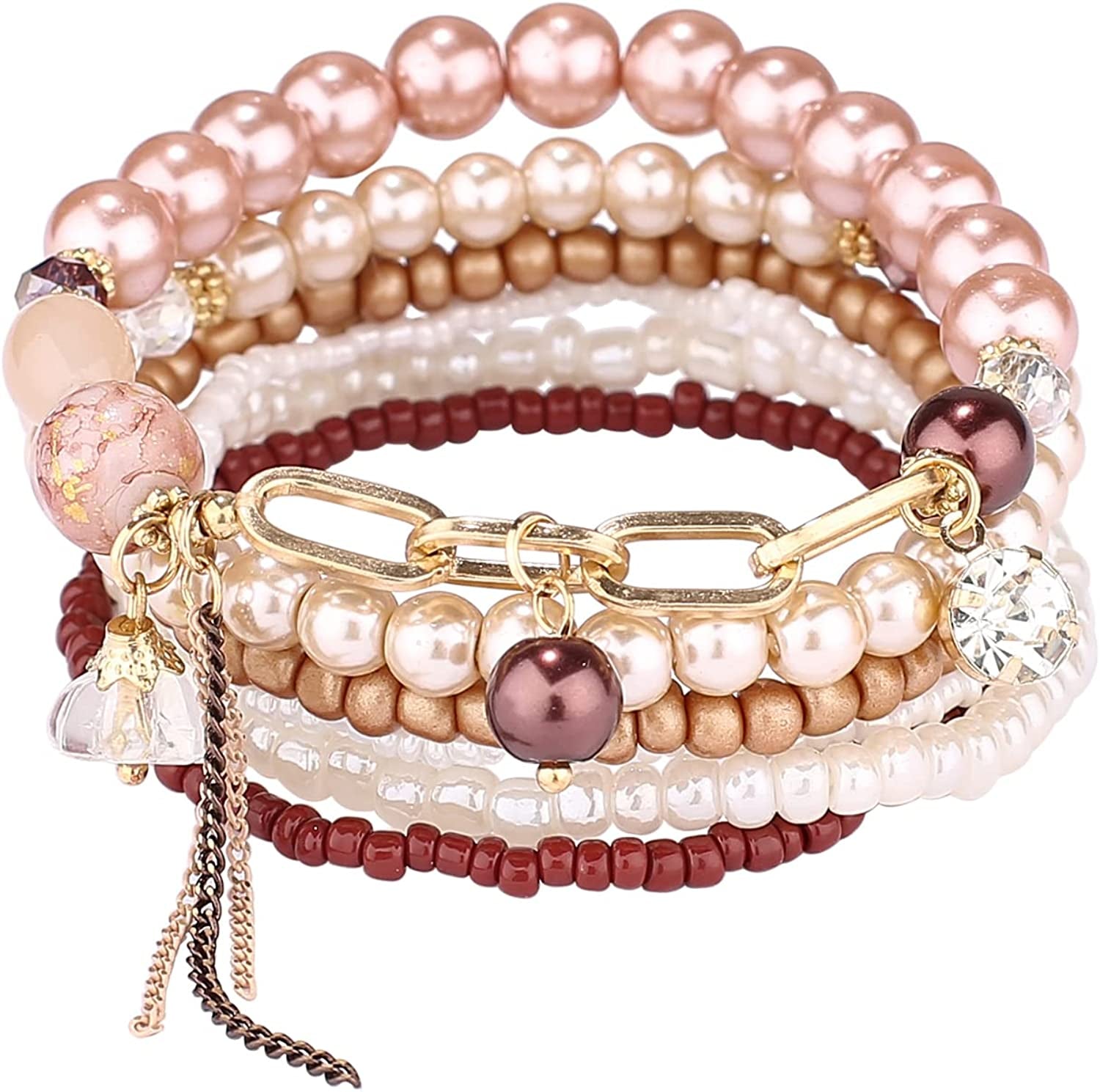 Iyours 6 Sets Bohemian Multilayer Tassels Bracelet Handmade Wrap Bracelets Bangle Jewelry Bracelets for Women Apparel & Accessories > Jewelry > Bracelets iYours   