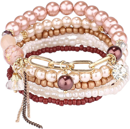 Iyours 6 Sets Bohemian Multilayer Tassels Bracelet Handmade Wrap Bracelets Bangle Jewelry Bracelets for Women Apparel & Accessories > Jewelry > Bracelets iYours   