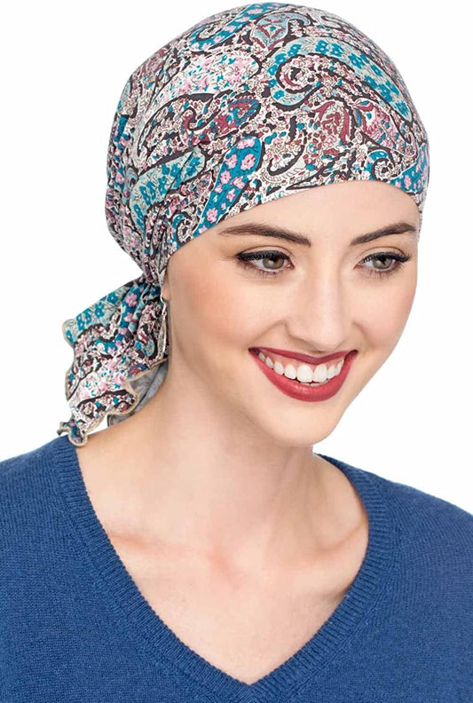 Cardani Headwear for Large Heads Large Viscose from Bamboo Slip on Scarf - Luxury Bamboo - Multi Paisley Apparel & Accessories > Clothing Accessories > Headwear Cardani   