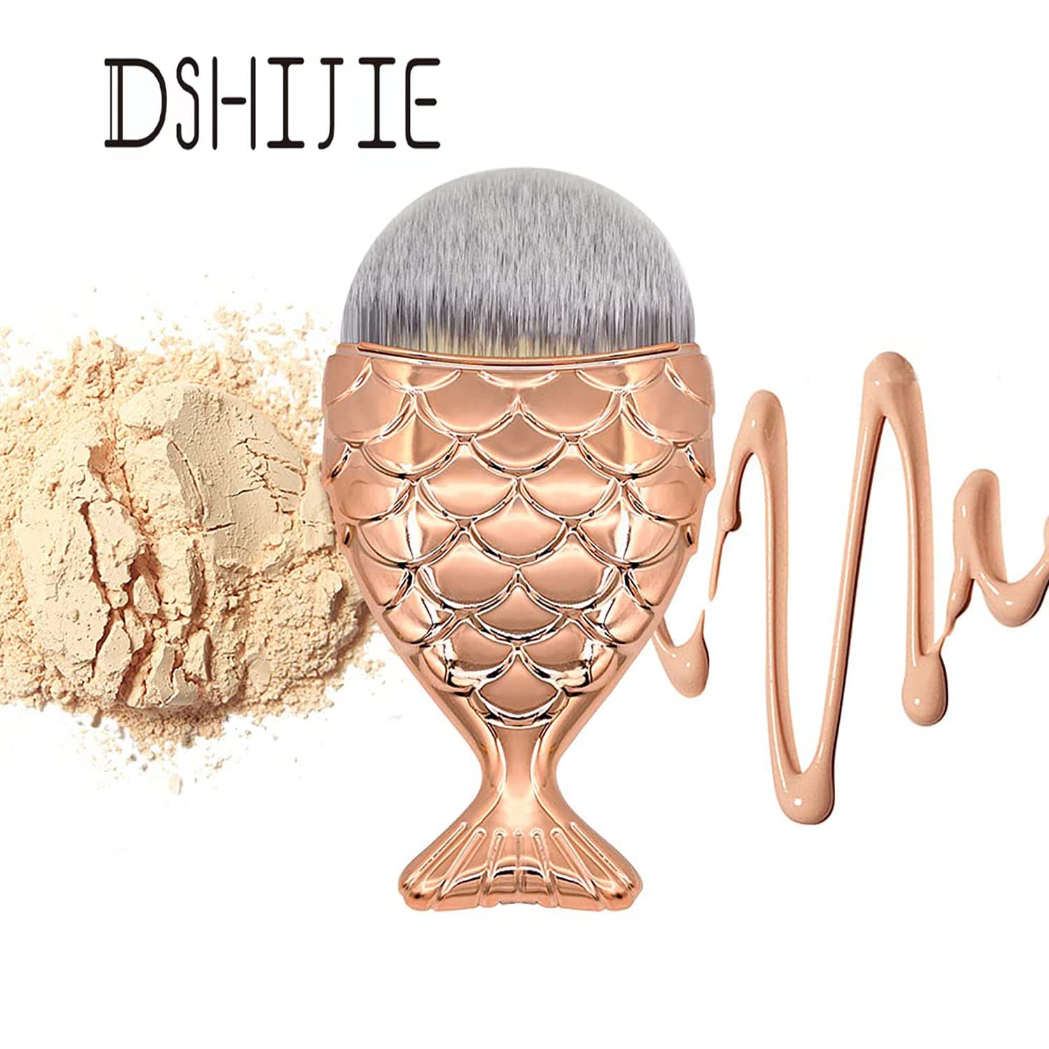 DSHIJIE Mermaid Makeup Brush Professional Foundation Powder Blush Brush Cosmetic Fishtail Brush Make up Tools 1Pcs (1) Health & Beauty > Personal Care > Cosmetics > Cosmetic Tools > Makeup Tools DSHIJIE   