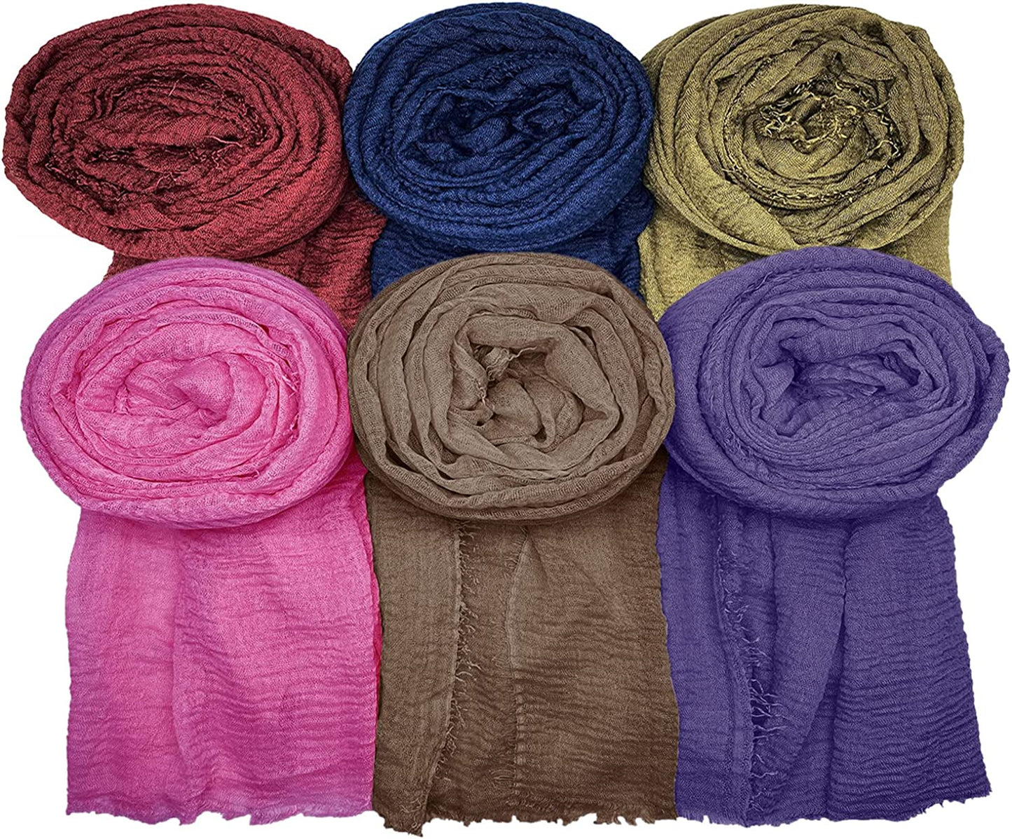 WANBAO 6 Pcs Scarf Shawl Women Wrap Shawls Stylish Scarf Series, Multicolor Apparel & Accessories > Clothing Accessories > Scarves & Shawls WANBAO Black, Purple, Coffee, Dark Red, Dark Blue, Dark Green  