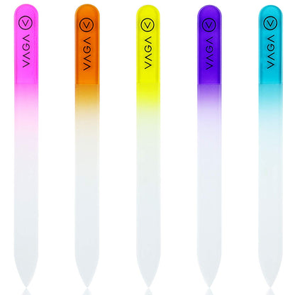 VAGA Glass Nail File Acrylic Nail Kit Ladies Night Has 9 Professional Manicure Pedicure Kit Crystal Glass Nail Files Set in a Case. Crystal Nail Strengthener Fingernail Tool Kit Are a Perfect Gift Health & Beauty > Personal Care > Cosmetics > Cosmetic Tools > Nail Tools VAGA RAINBOW  