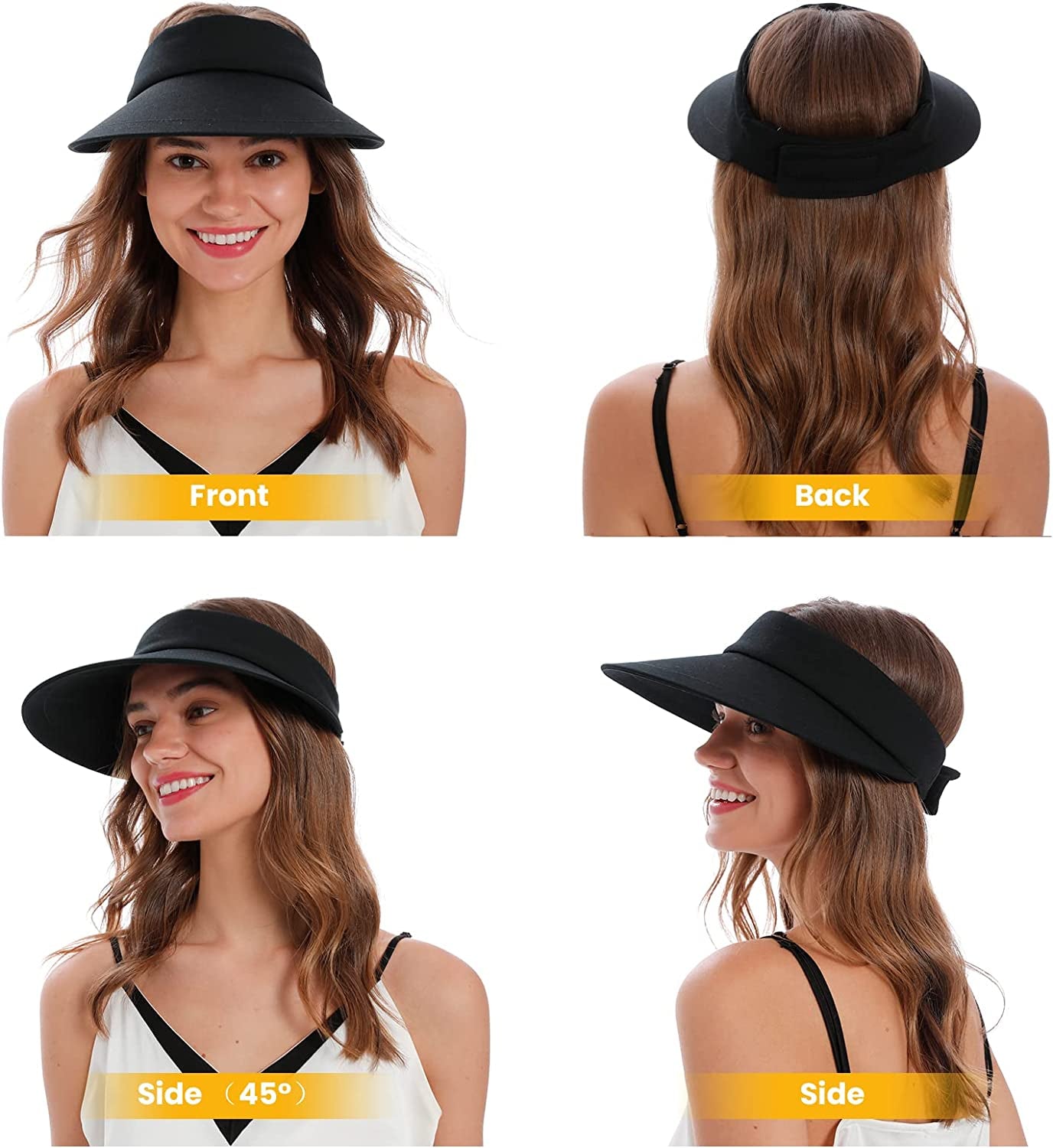 Simplicity Women'S UPF 50+ UV Protection Wide Brim Beach Sun Visor Hat Apparel & Accessories > Clothing Accessories > Hats Simplicity   