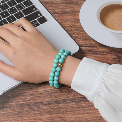 CHOGLE Gemstone Beaded Bracelets for Women - Semi Precious 8Mm round Natural Stone Beads Bracelet - Stretch Strand Bracelet for Girls Apparel & Accessories > Jewelry > Bracelets CHOGLE   