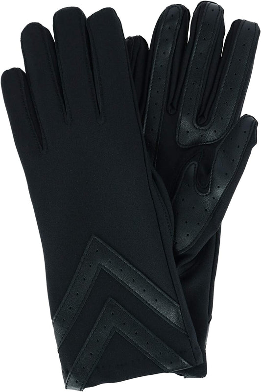 Isotoner Spandex 3-Button Length Chevron Gloves Style A30276 (Black, L/XL) Apparel & Accessories > Clothing Accessories > Gloves & Mittens KYLIE MAX   