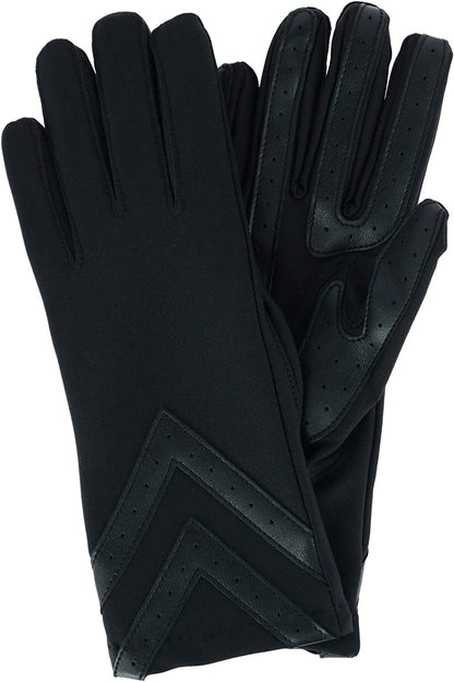 Isotoner Spandex 3-Button Length Chevron Gloves Style A30276 Apparel & Accessories > Clothing Accessories > Gloves & Mittens Isotoner Midnight Black Small/Medium 