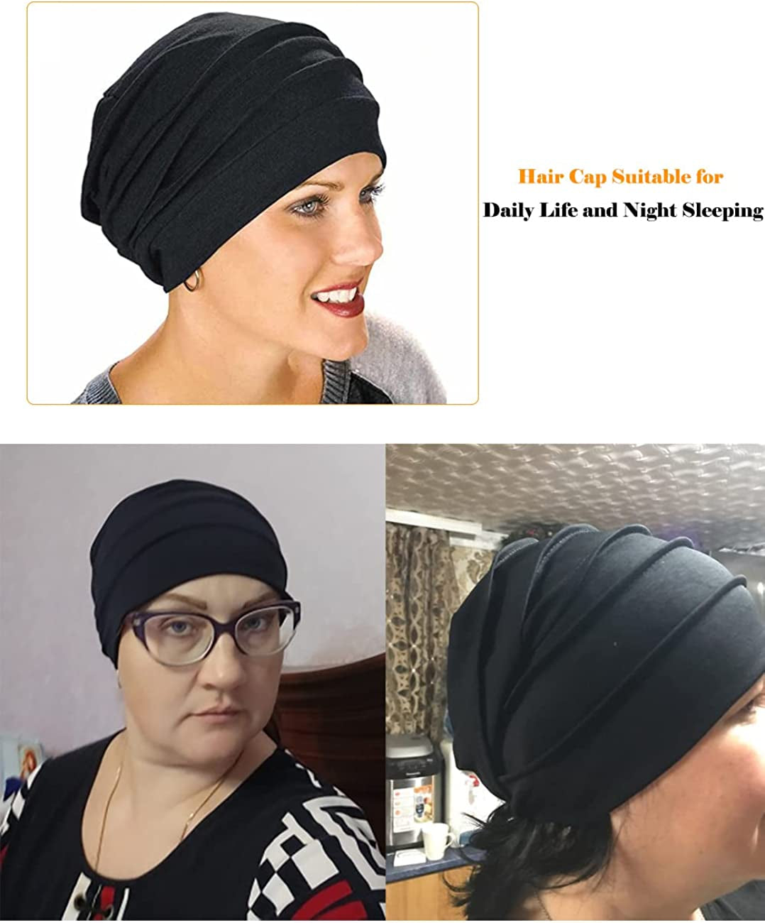 Pleated Chemo Cotton Turban Hat Alopecia Headwear Bald Head Cap for Cancer Covers Women Scarf Apparel & Accessories > Clothing Accessories > Headwear Harewom   