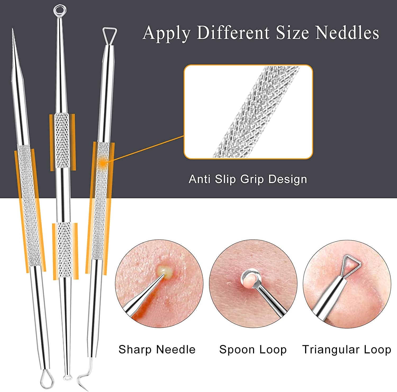 Boxoyx Pimple Popper Tool Kit - 6Pcs Blackhead Remover Comedone Extractor Tool Kit with Metal Case for Quick and Easy Removal of Pimples, Blackheads, Zit Removing, Forehead, Facial and Nose(Silver) Health & Beauty > Personal Care > Cosmetics > Cosmetic Tools > Skin Care Tools Boxoyx   