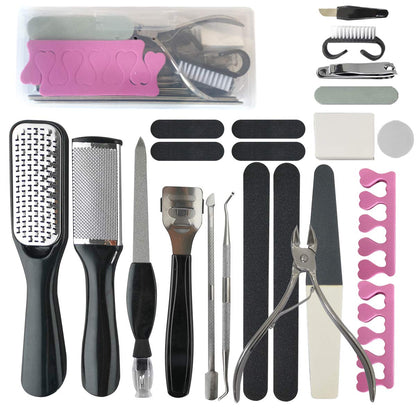 Nado Care Pedicure Kit Professional Foot Scrubber Pedicure Foot Soak 23 in 1 Stainless Steel Foot Care Kit Foot Rasp Dead Skin Remover Pedicure Kit for Men Women Best Gift Health & Beauty > Personal Care > Foot Care Nado care   