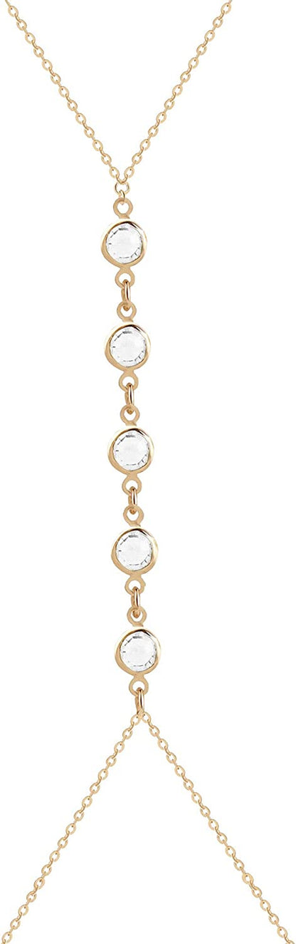 Gold Body Chain for Women, Sexy Simple Bikini Body Chain Apparel & Accessories > Jewelry > Body Jewelry ShinShang CLEAR  