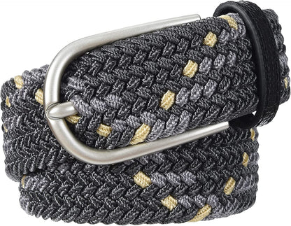 Univo Colors Multicolor Braided Elastic Stretch Belt Oval Pin Buckle Leather Loop End Tip for Women Girls Child Junior Men Apparel & Accessories > Clothing Accessories > Belts univo colors   