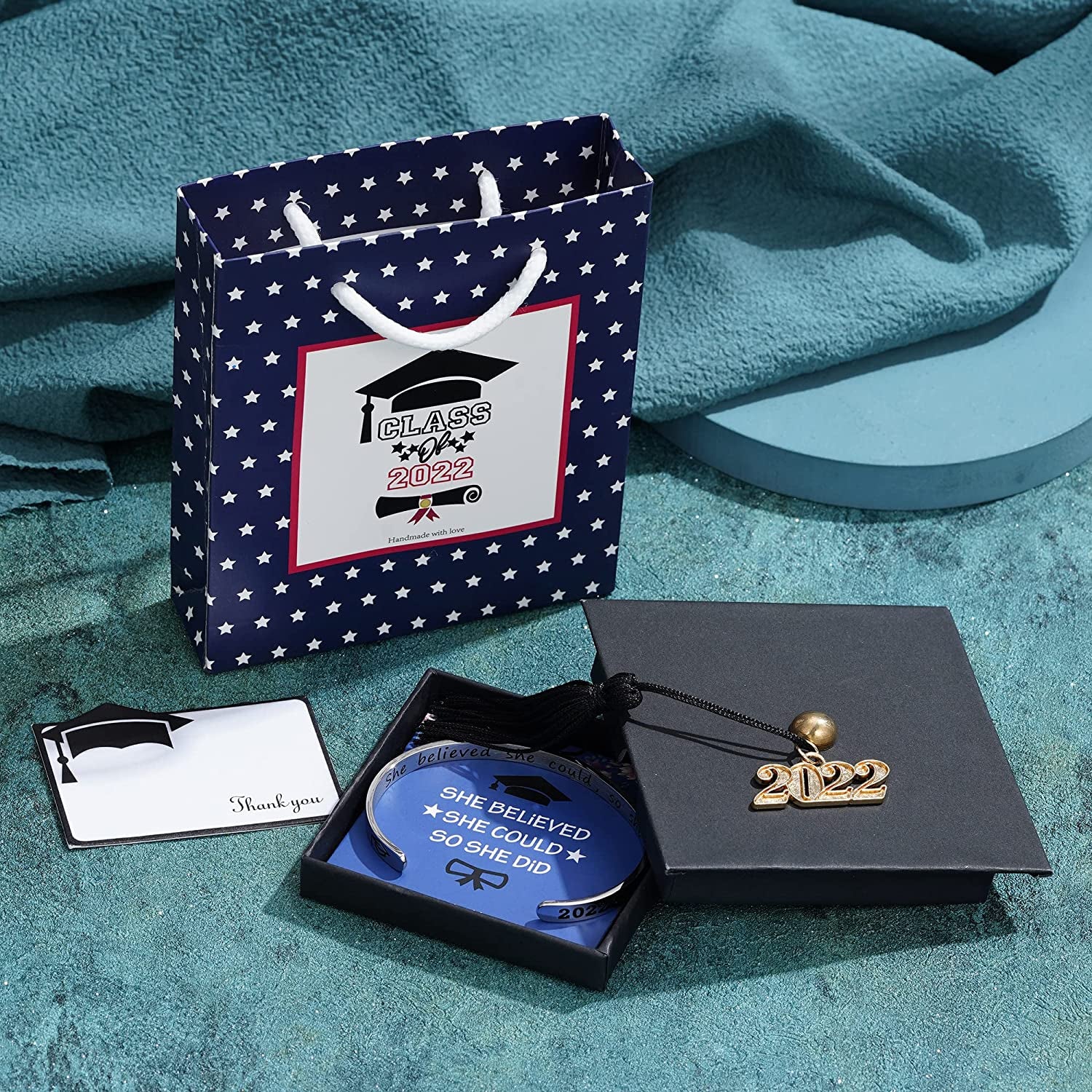 M MOOHAM Graduation Gifts for Her Him 2022, Inspirational Graduation Bracelets Class of 2022 High School College Graduation Gifts for Her with Graduation Box Apparel & Accessories > Jewelry > Bracelets M MOOHAM   