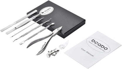 Bcabo Upgraded 8Pcs/Set Ingrown Toenail Tools Kit, Premium Nail Treatment Foot Tool, Ingrown Toenail Removal Correction Clippers, Surgery Grade Ingrown Toe Nail File Lifter, Professional Pedicure Tool Health & Beauty > Personal Care > Cosmetics > Cosmetic Tools > Nail Tools Bcabo   