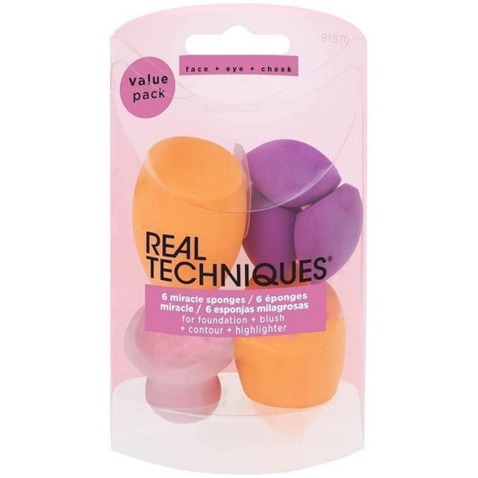 Real Techniques Miracle Complexion Assorted Beauty Sponges Makeup Blender, for Blending & Sculpting, Full Coverage, Professional Makeup Tool, Cruelty Free, Vegan, Latex Free, 6 Piece Sponge Set Health & Beauty > Personal Care > Cosmetics > Cosmetic Tools > Makeup Tools Real Techniques 6 Miracle Sponges  