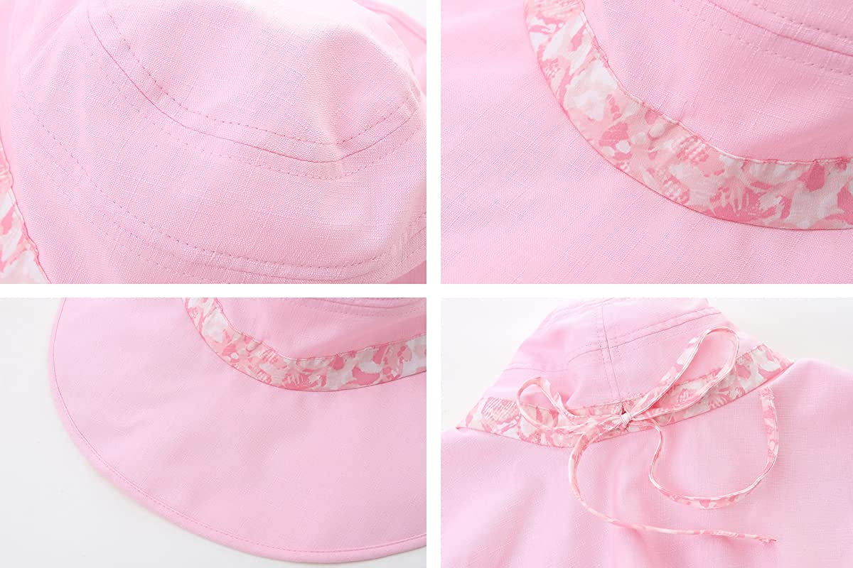 Sun Hats for Women Foldable Wide Birm Boonie Hat Adjustable UV Protection Fishing Hiking Hat with Windproof Tether Apparel & Accessories > Clothing Accessories > Hats LMLALML   