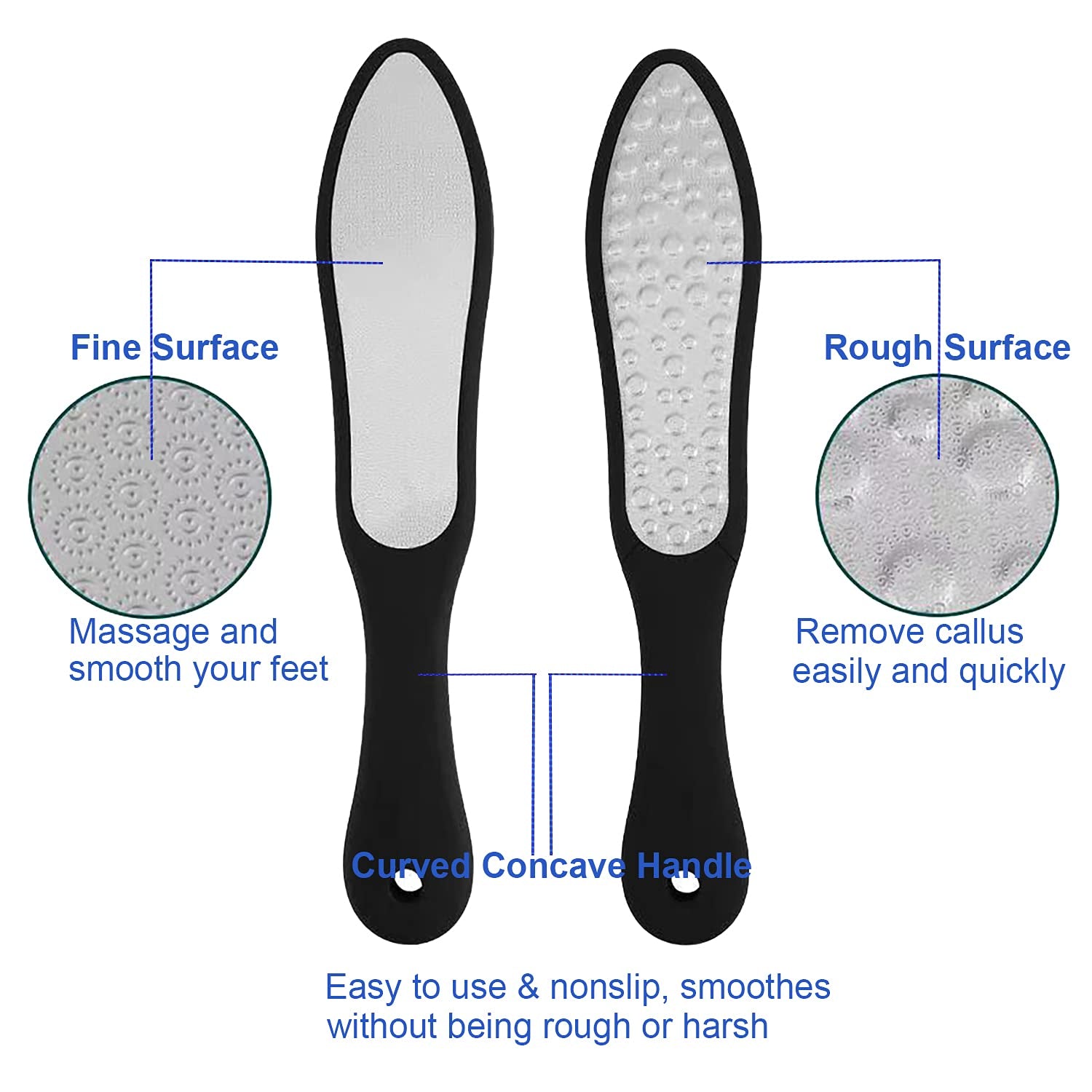 Foot Rasp Foot Files Callus Remover - Professional Foot Care Pedicure Stainless Steel File to Removes Hard Skin(Double-Sided Pointed) Health & Beauty > Personal Care > Foot Care Fanzbike   