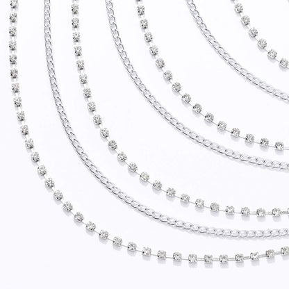 Brishow Rhinestone Body Chains Layered Crystal Waist Chain Beach Bikini Fashion Body Jewelry Accessories for Women and Girls Apparel & Accessories > Jewelry > Body Jewelry Brishow   