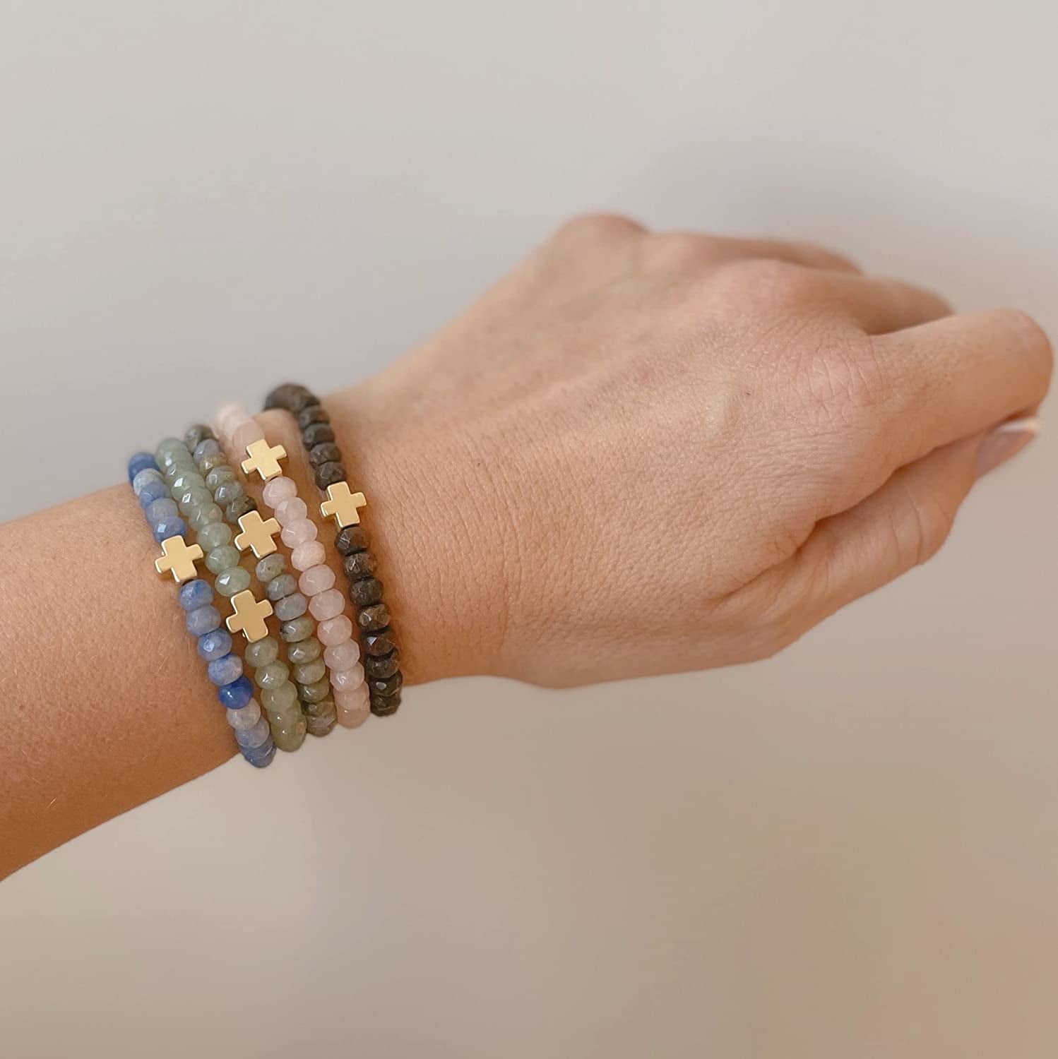 Lenny & Eva Faith over Fear Cross Stretchable Bracelets for Women, Inspirational Jewelry with Message on Card Apparel & Accessories > Jewelry > Bracelets Lenny & Eva   